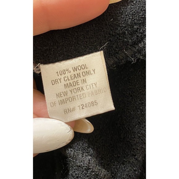 LISA PERRY New York Black Seamed Felted Wool Crepe Shift Dress Size 2 / XS/Small - Picture 6 of 6